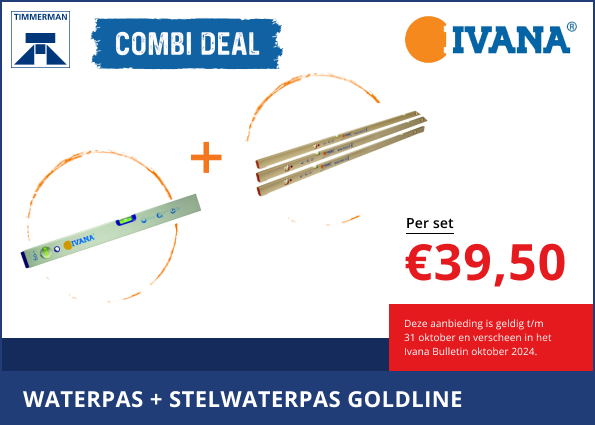 Combideal: Waterpas + Stelwaterpas Goldline