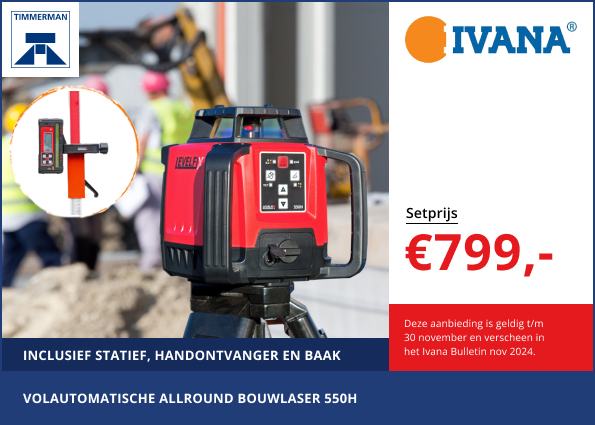 Bouwlaser 550H, met statief, handontvanger en baak